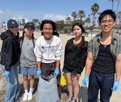 Four kids on beach